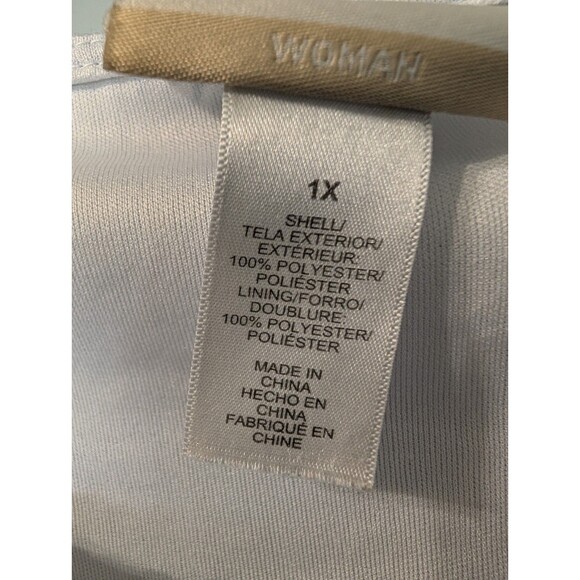 Alfred Dunner Woman 1X Top Blue White Black Abstract Geometric Textured Knit - Picture 9 of 11